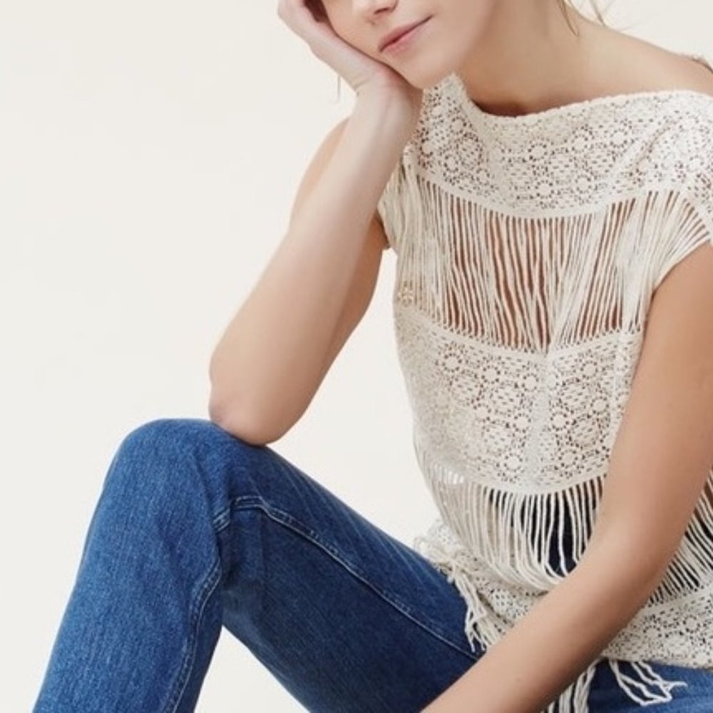 Callahan Crochet Fringe Top- Medium